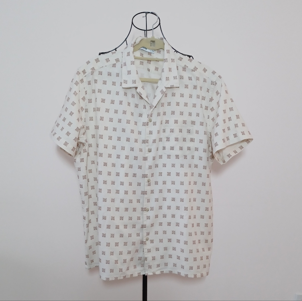 Sonoma Goods For Life Men's XXL Short Sleeve Camp Shirt- Boho Ceometric